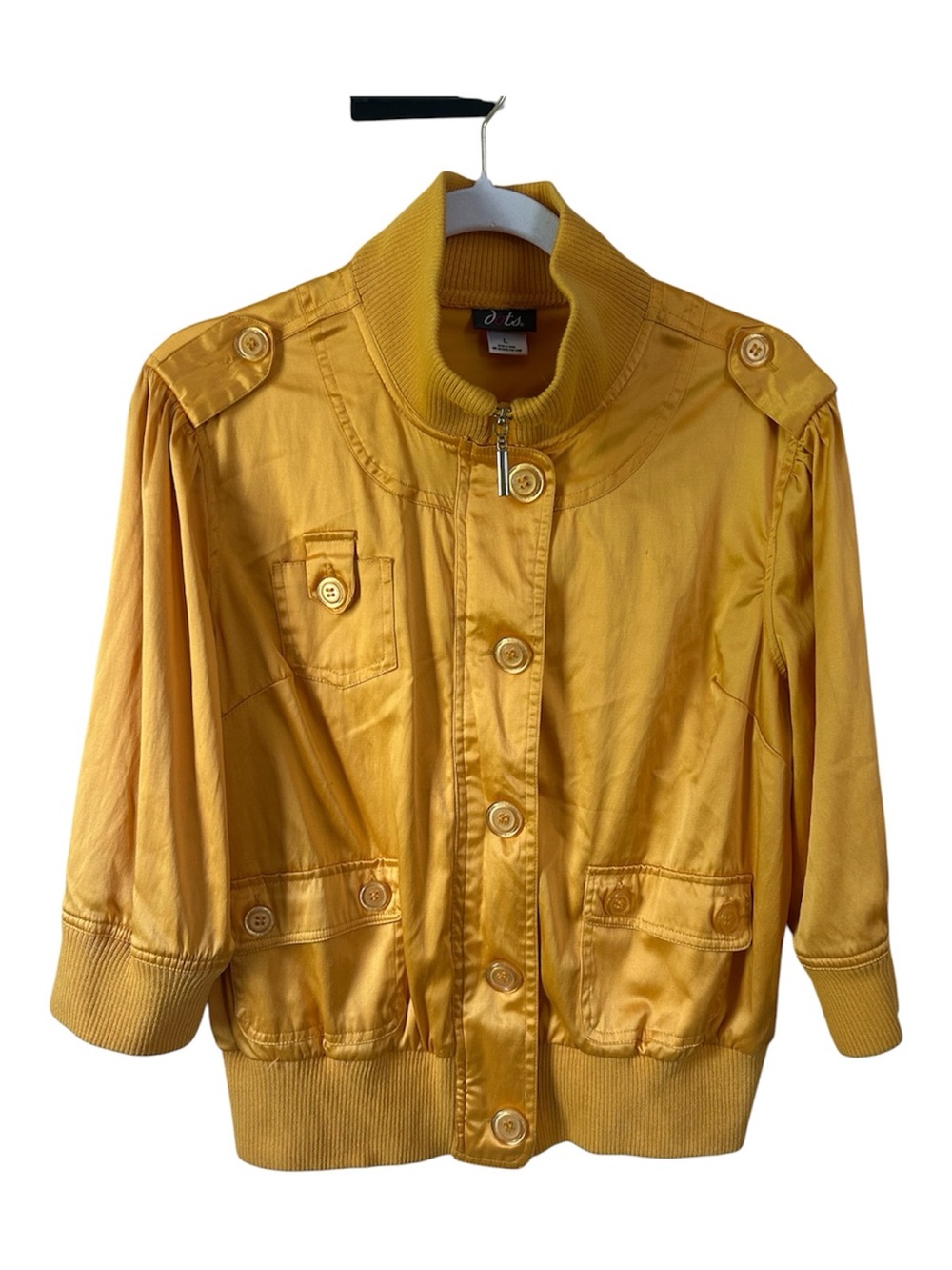 dots Women’s Mustard Yellow Utility Jacket Button Zip Front Size L Ref ( 58 )